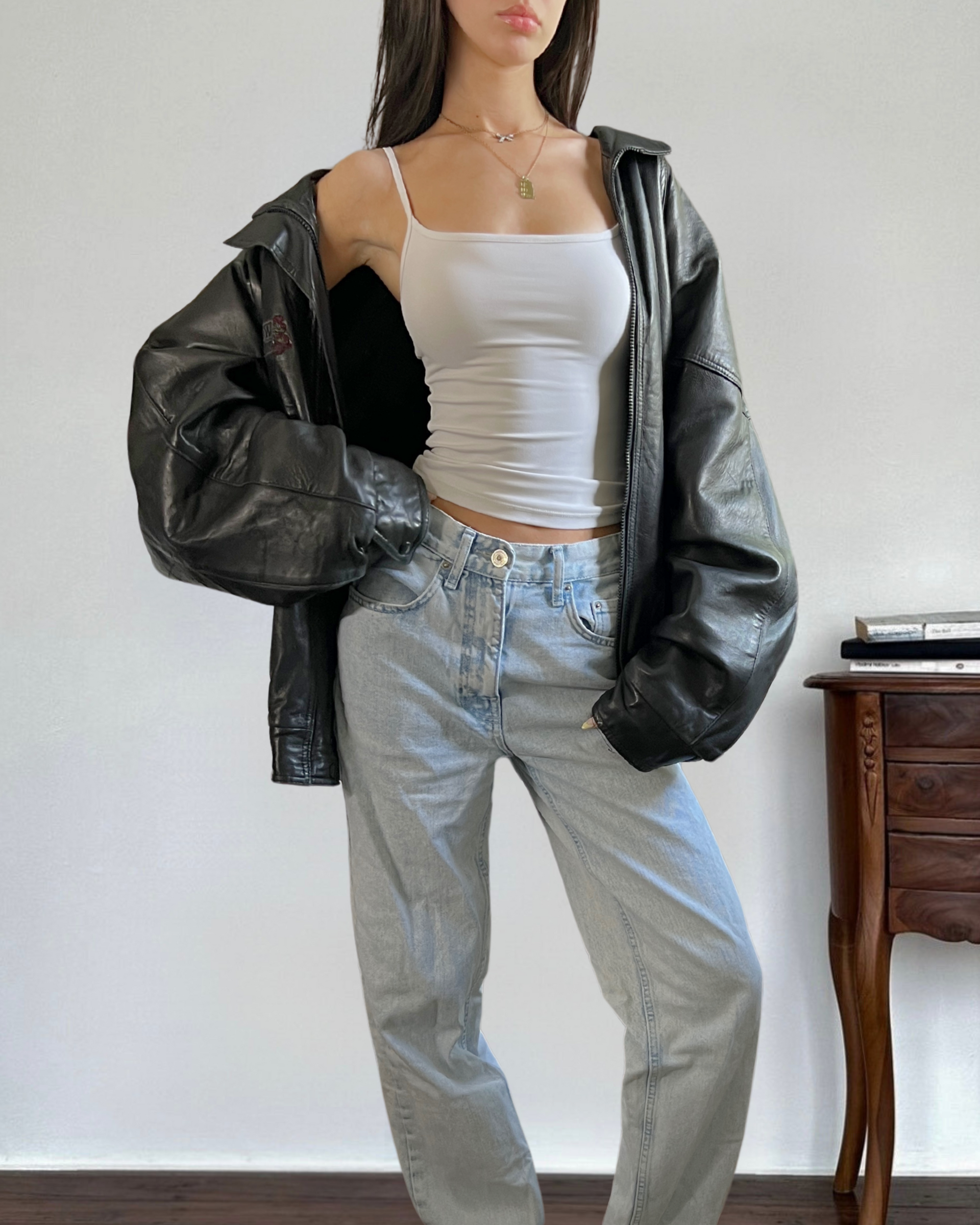 Oxy Leather Bomber