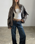 Eloise Leather Bomber
