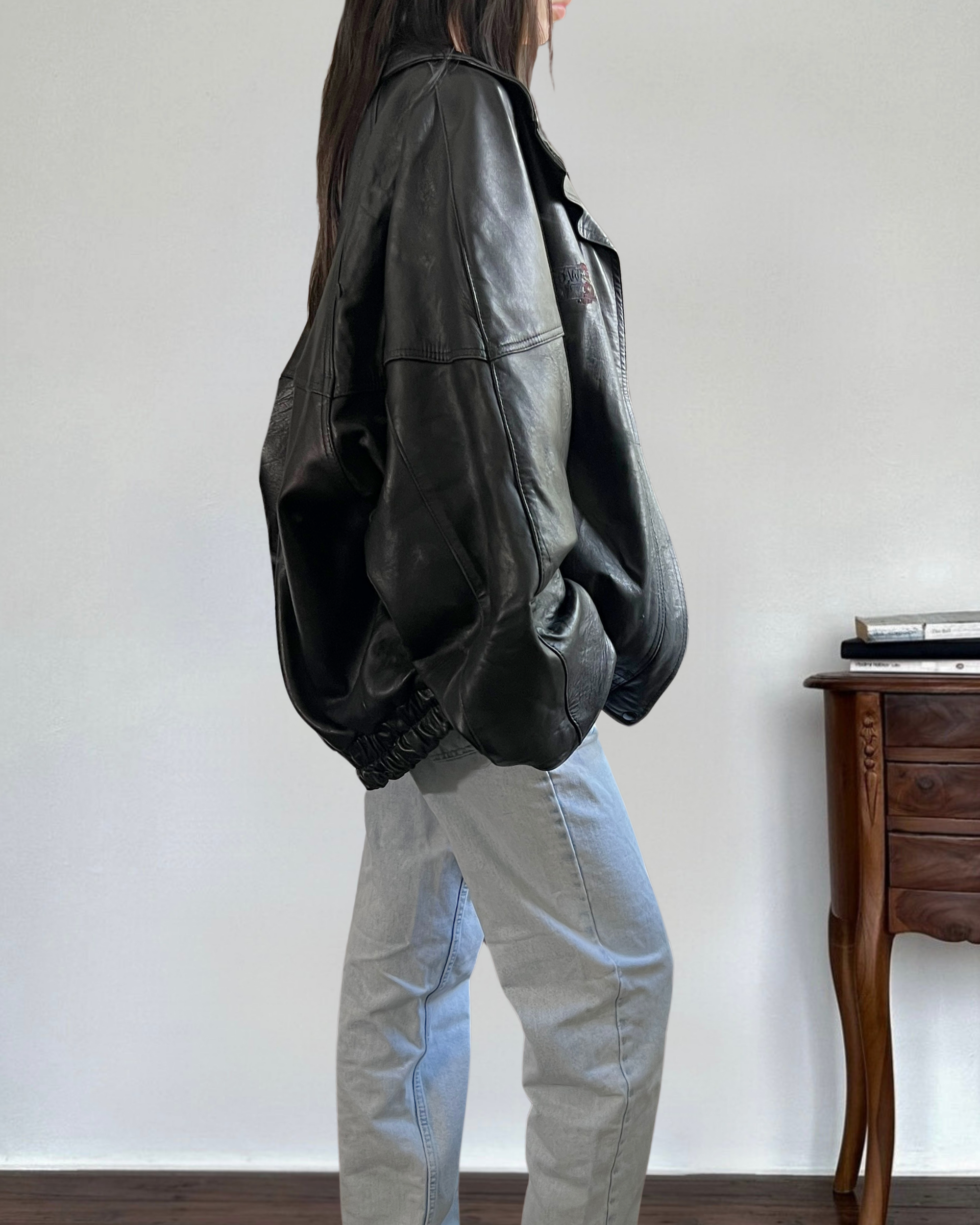 Oxy Leather Bomber