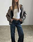 Eloise Leather Bomber