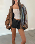 Chelley Leather Bomber