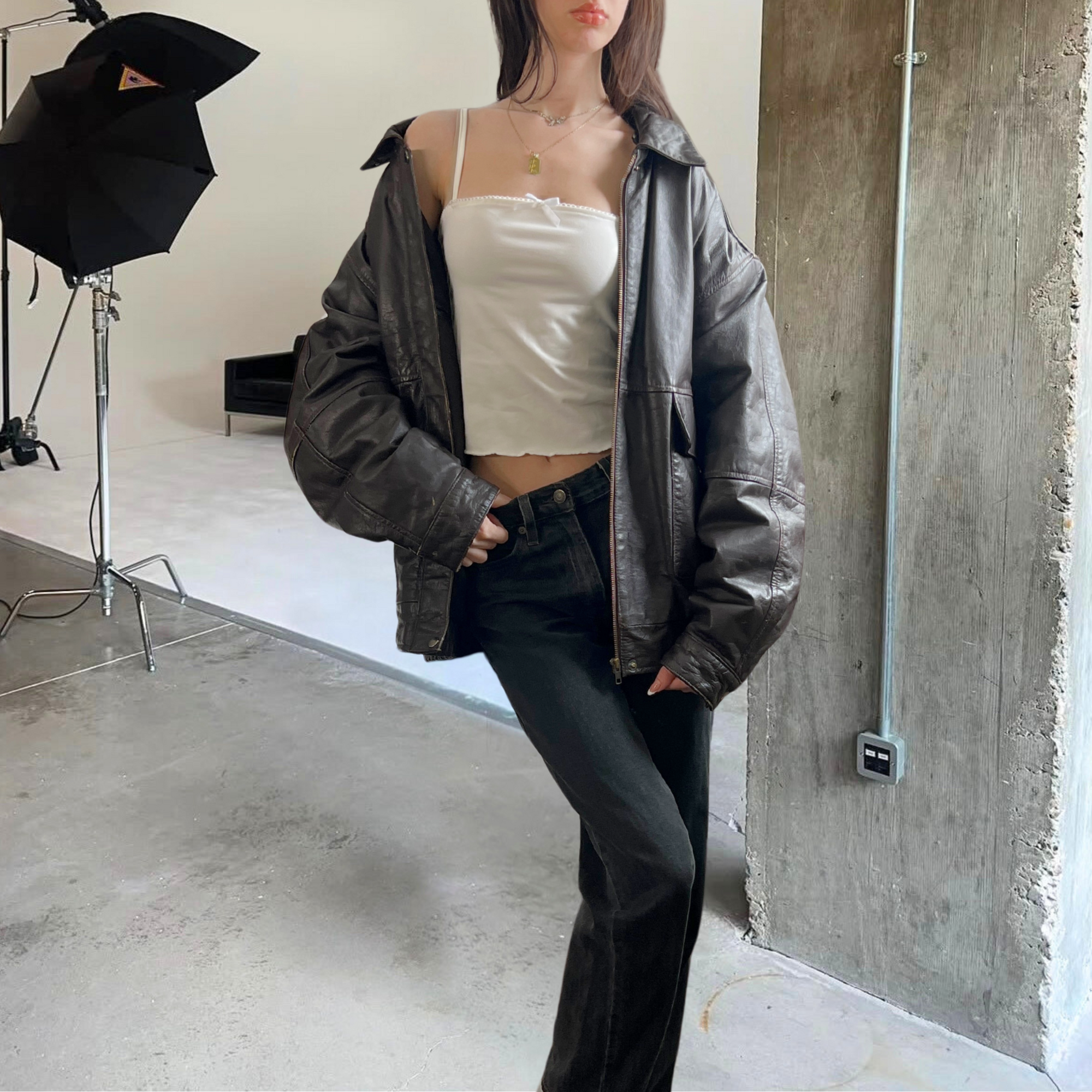 Auburn Leather Bomber