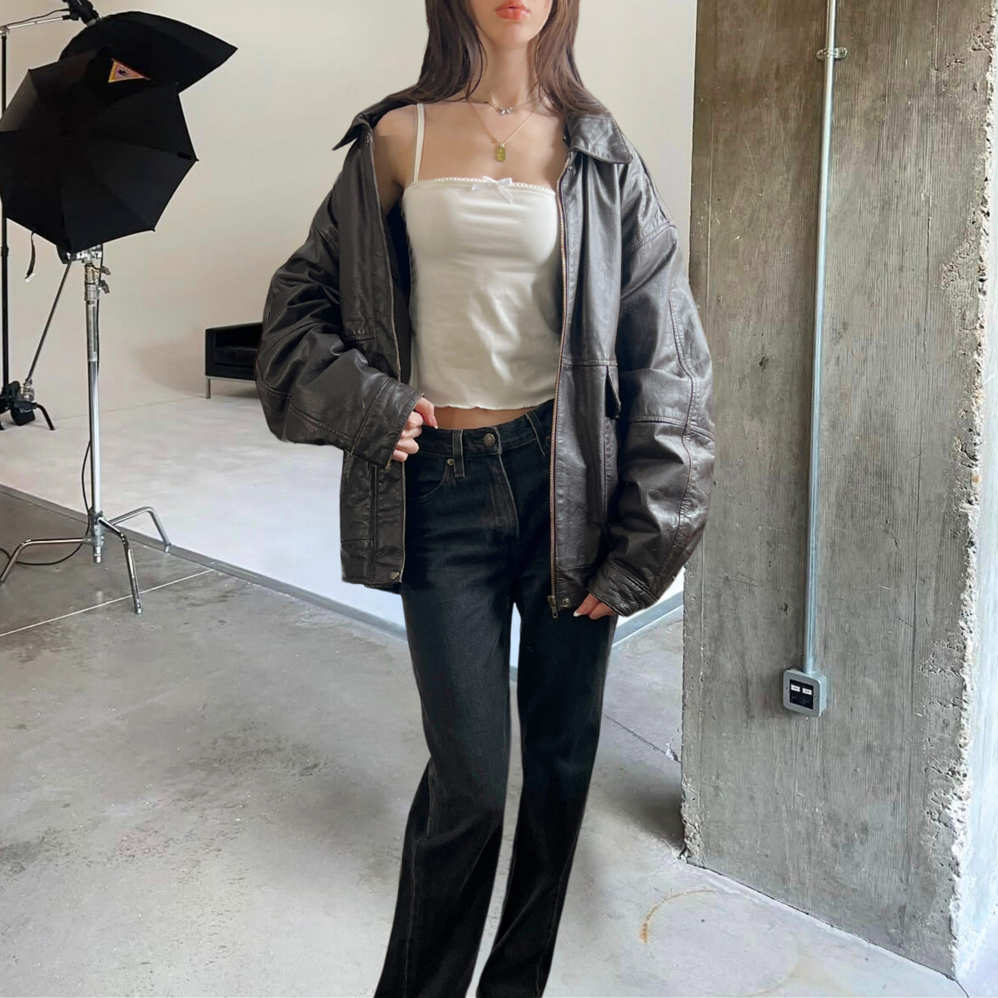 Auburn Leather Bomber