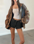 Chelley Leather Bomber