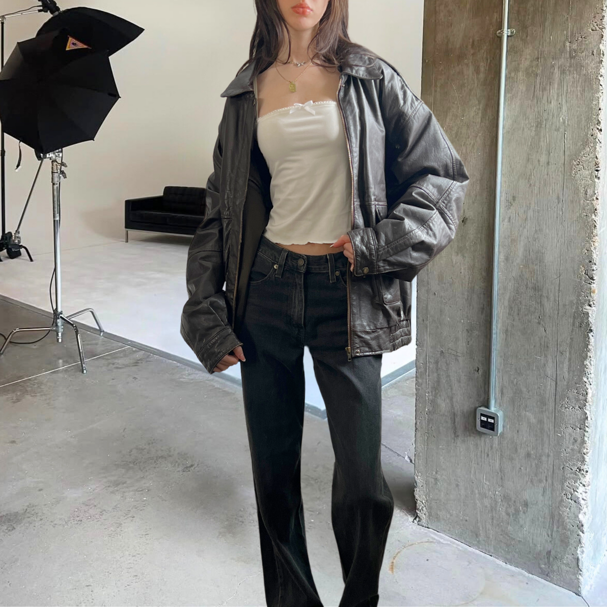 Auburn Leather Bomber
