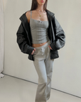 Sports Leather Bomber