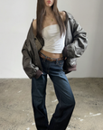 Bea Leather Bomber