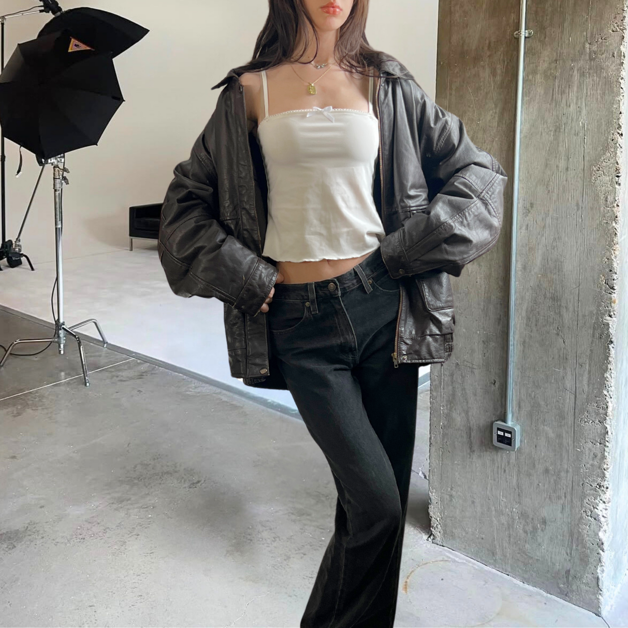 Auburn Leather Bomber