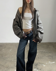 Bea Leather Bomber