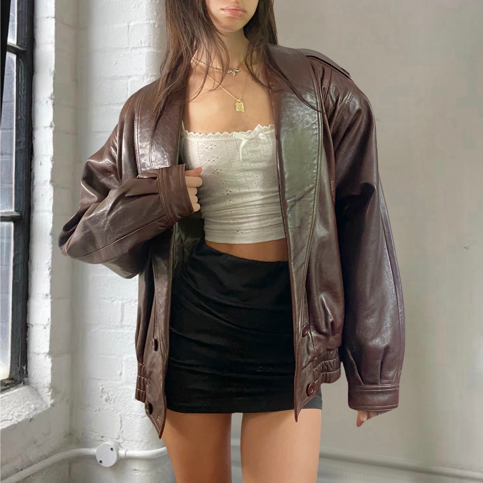Fancy Leather Bomber
