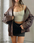 Fancy Leather Bomber