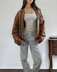 Penny Leather Bomber