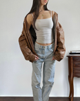 Penny Leather Bomber