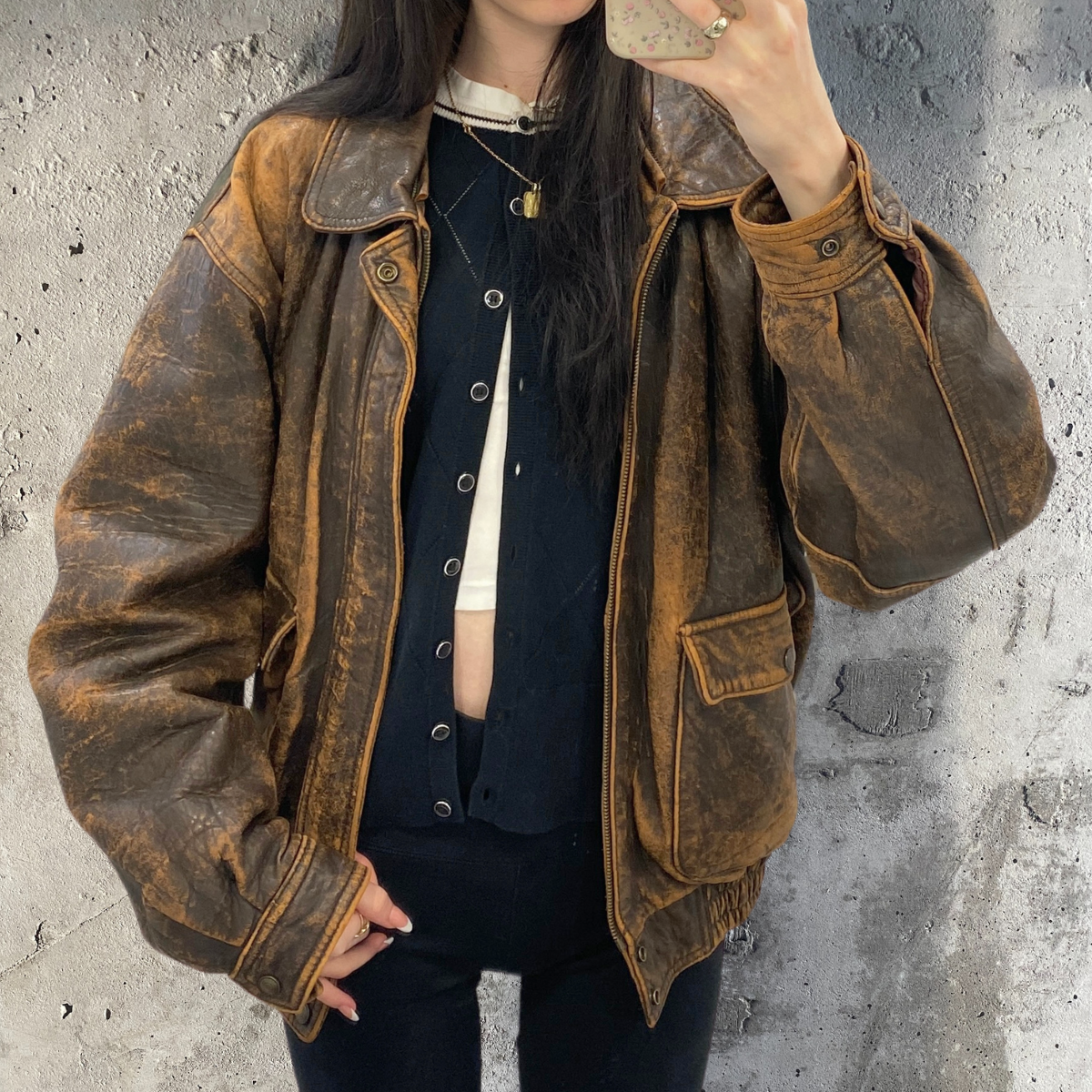 Dreamy Vintage Leather Bomber