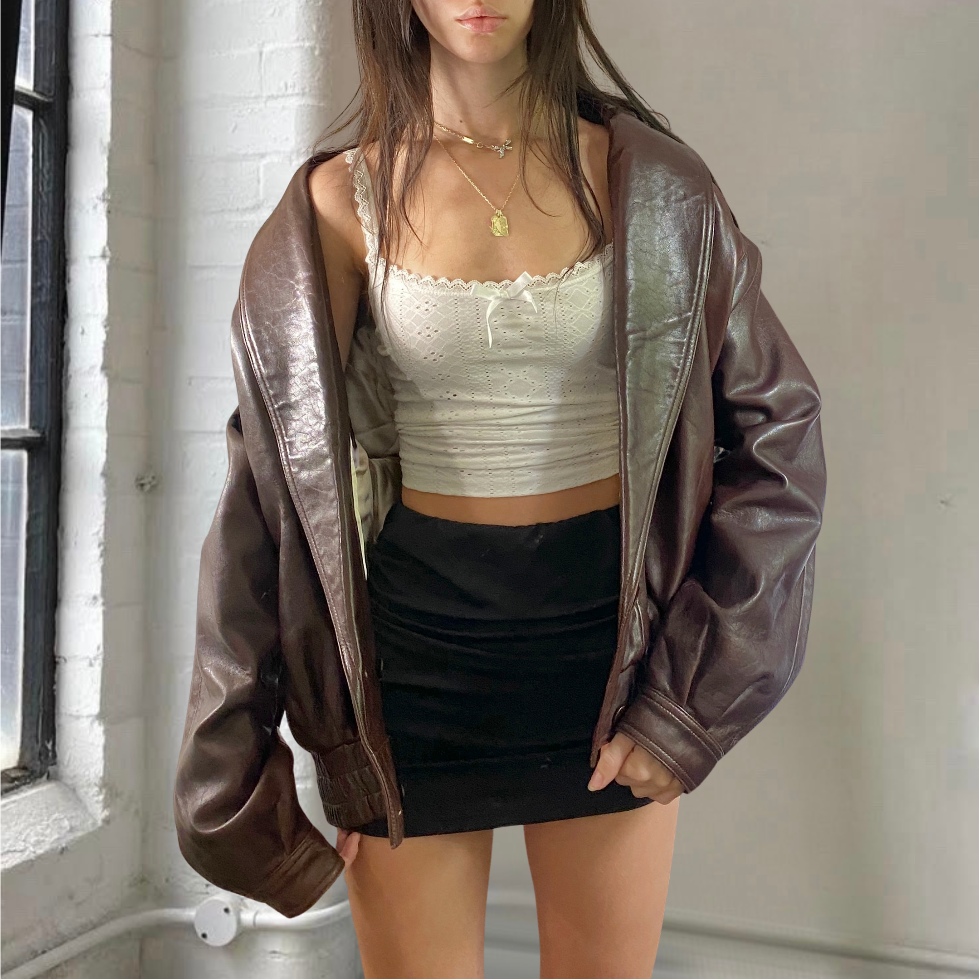 Fancy Leather Bomber