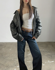 Posy Leather Bomber
