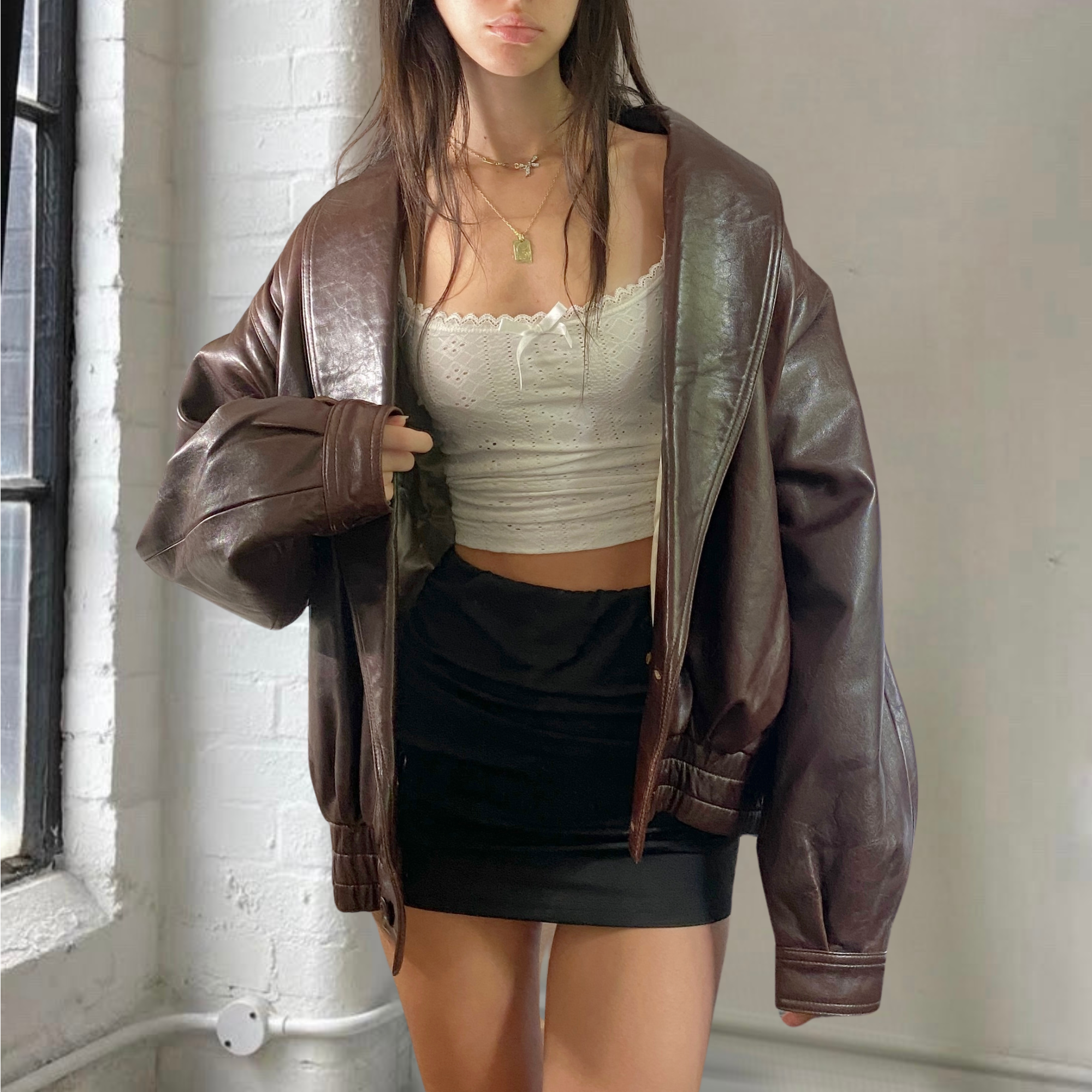 Fancy Leather Bomber