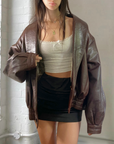Fancy Leather Bomber