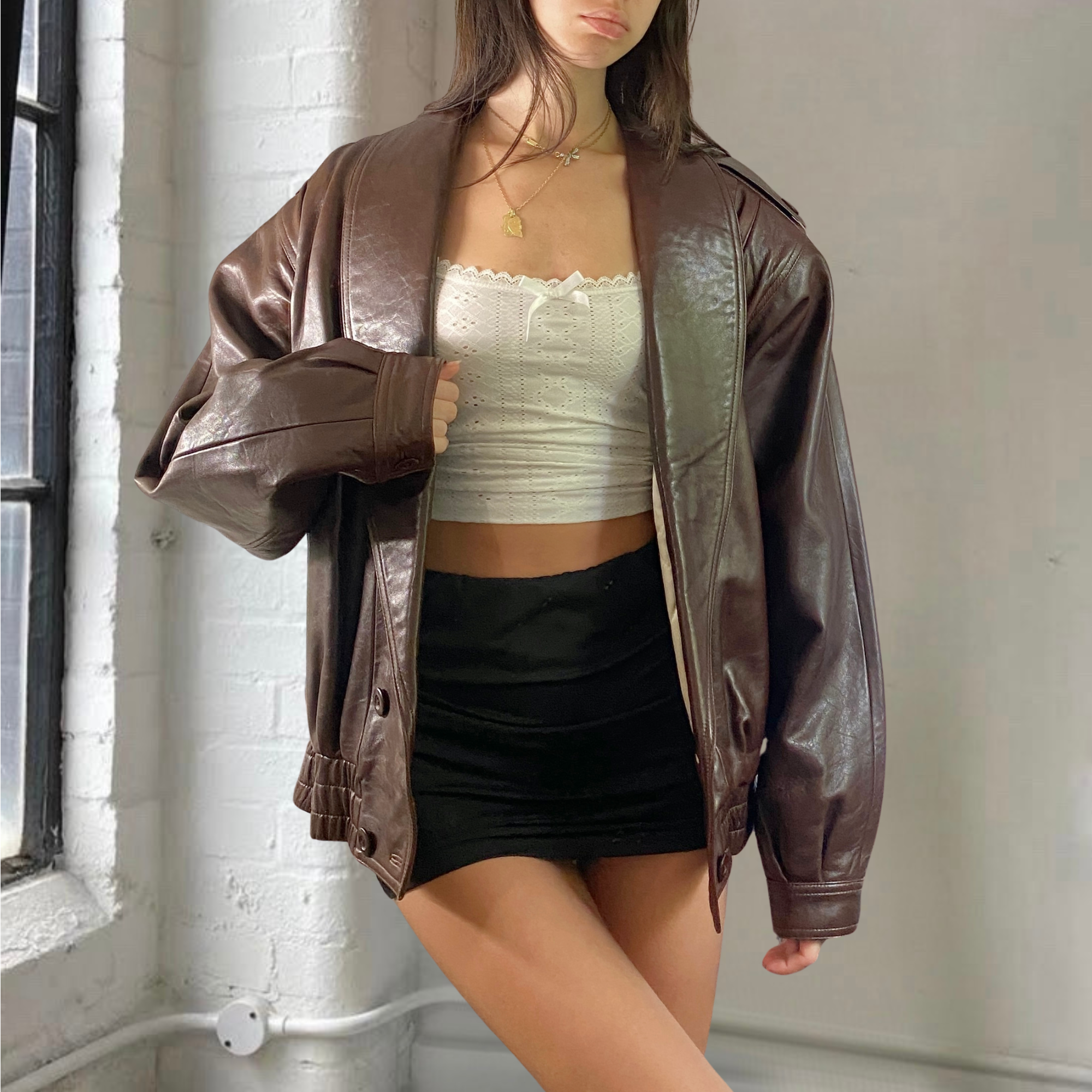 Fancy Leather Bomber