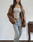 Penny Leather Bomber