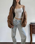Penny Leather Bomber