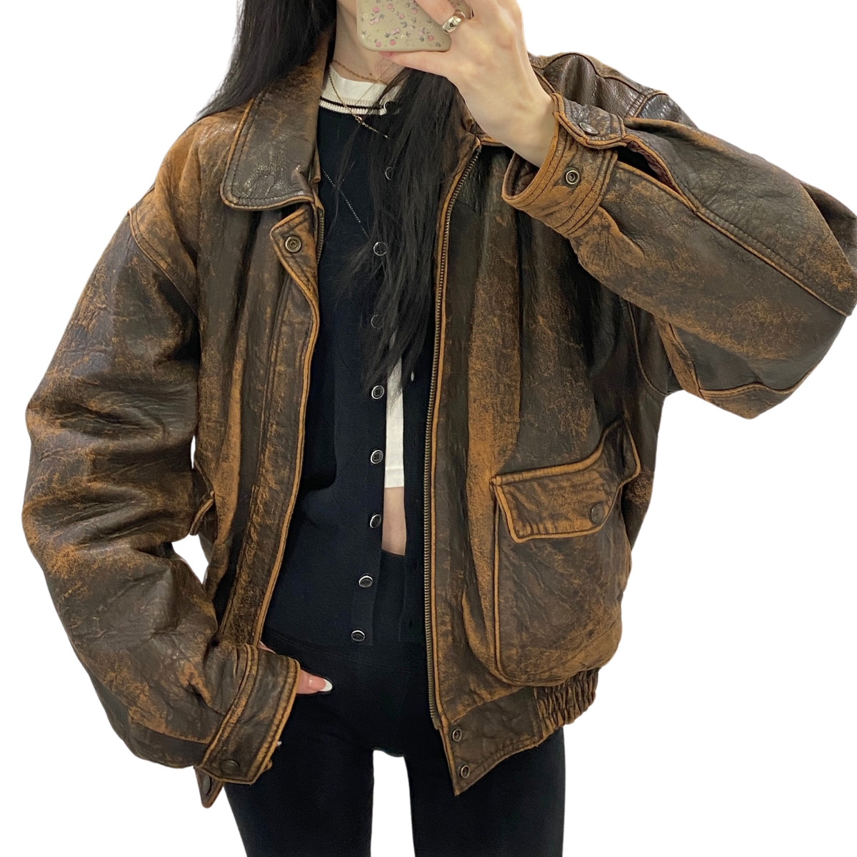 Dreamy Vintage Leather Bomber