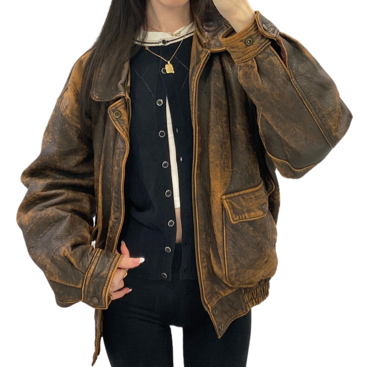 Dreamy Vintage Leather Bomber