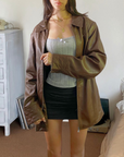 D&CO Leather Blazer