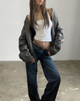 Willow Leather Bomber