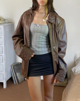 D&CO Leather Blazer