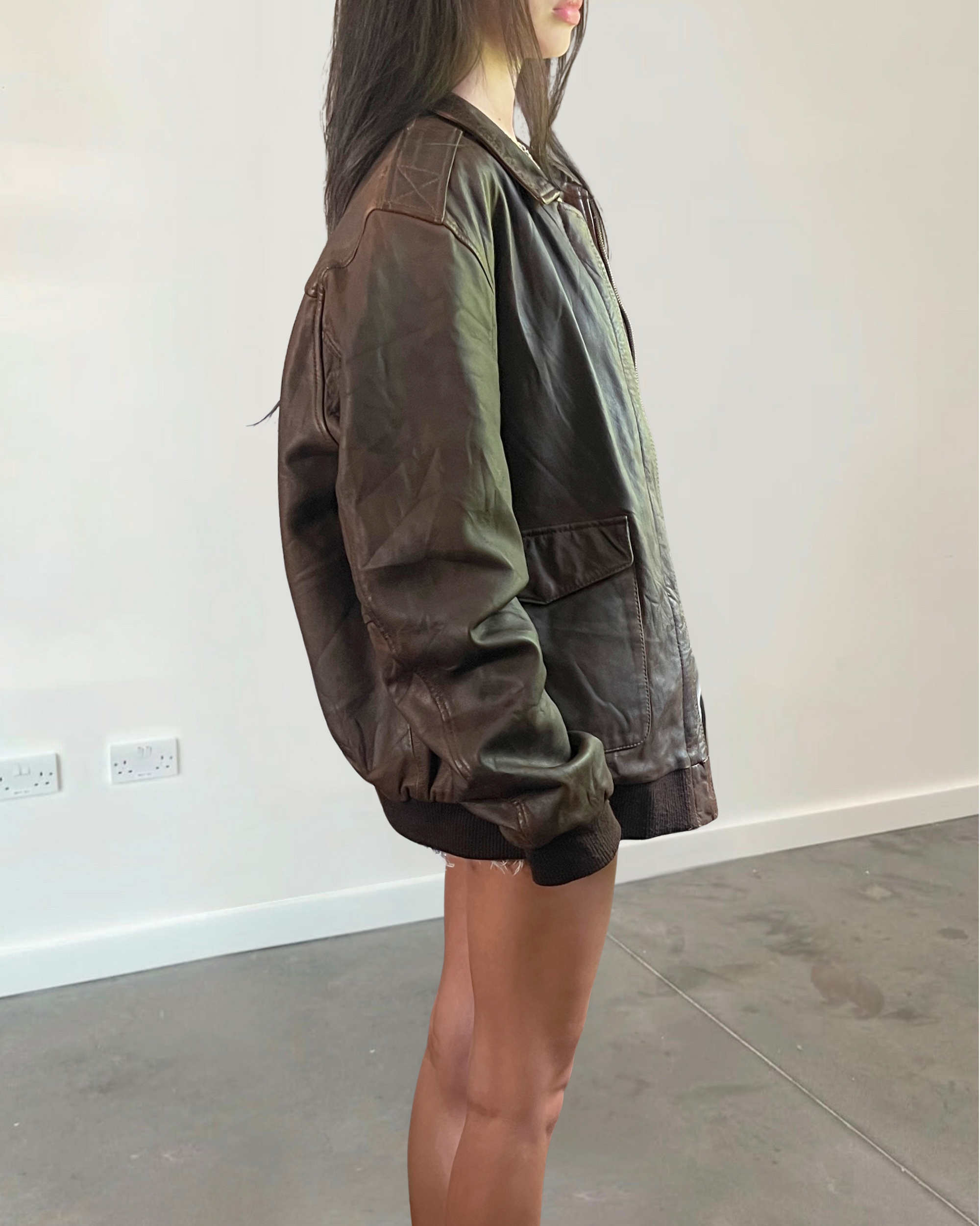 Edith Leather Bomber
