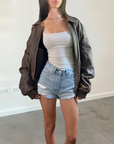 Edith Leather Bomber