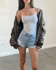 Edith Leather Bomber