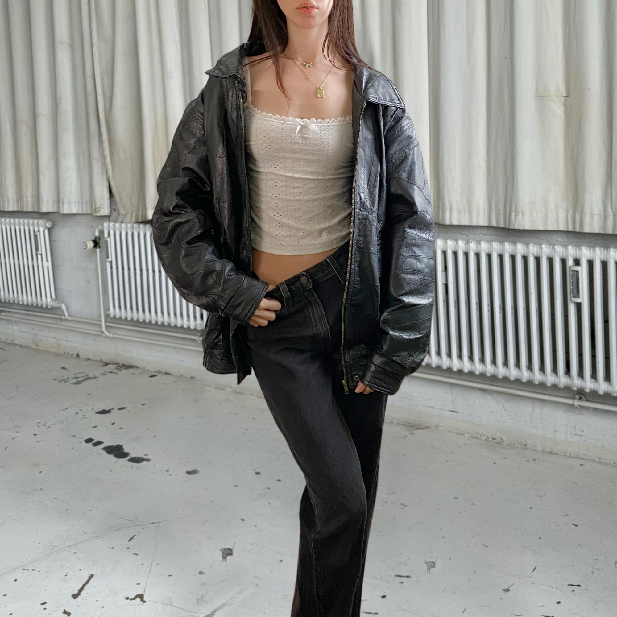 Napoline Leather Bomber