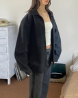 Black Suede Bomber