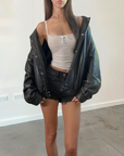 Skye Leather Bomber
