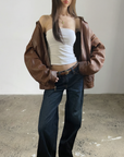 Lucy Leather Bomber