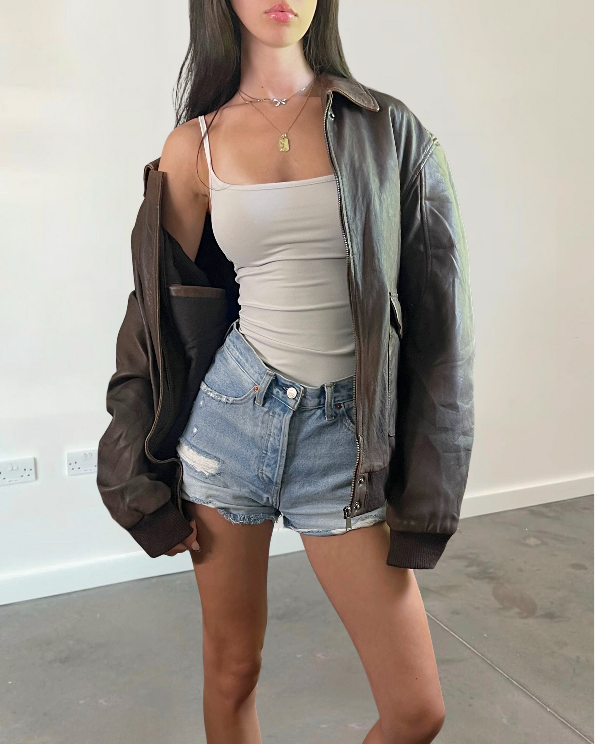 Edith Leather Bomber