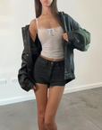 Skye Leather Bomber
