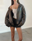 Cassy Leather Bomber