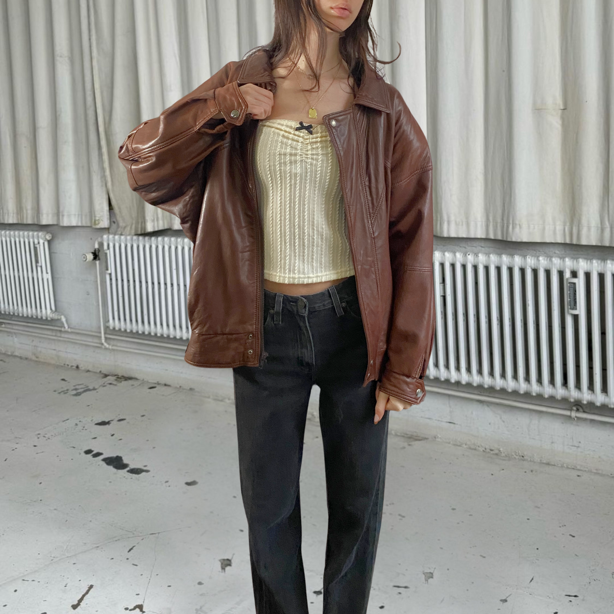 Di Capra Leather Bomber