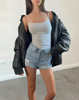 Celia Leather Bomber