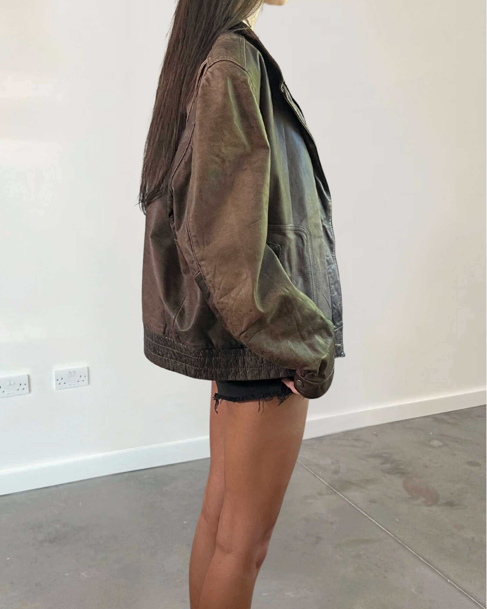Cassy Leather Bomber