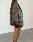 Cassy Leather Bomber
