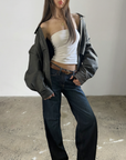 Bree Leather Bomber