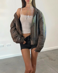 Cassy Leather Bomber
