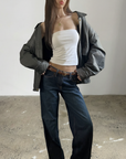 Bree Leather Bomber