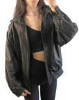 Cheetah Leather Bomber