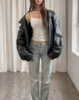 Molly Leather Bomber