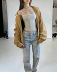 Butter Leather Bomber